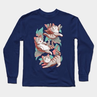 Cats Playing in the Garden Long Sleeve T-Shirt